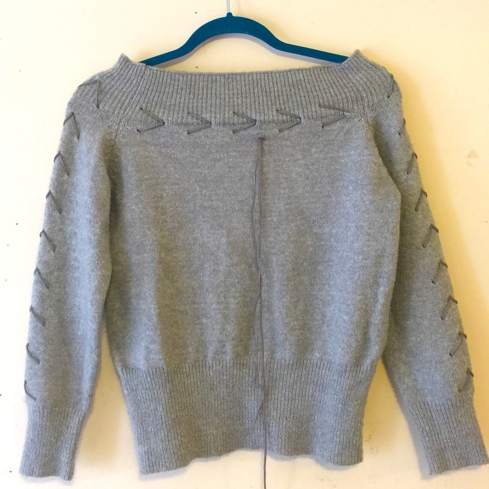 Gray boat neck sweater